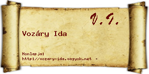 Vozáry Ida névjegykártya